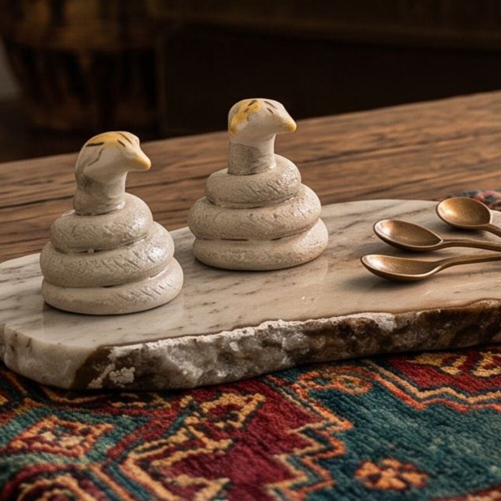 1950s Vintage Japan Mini Cobra Snake Salt & Pepper Shakers 1.5" MCM Ceramic